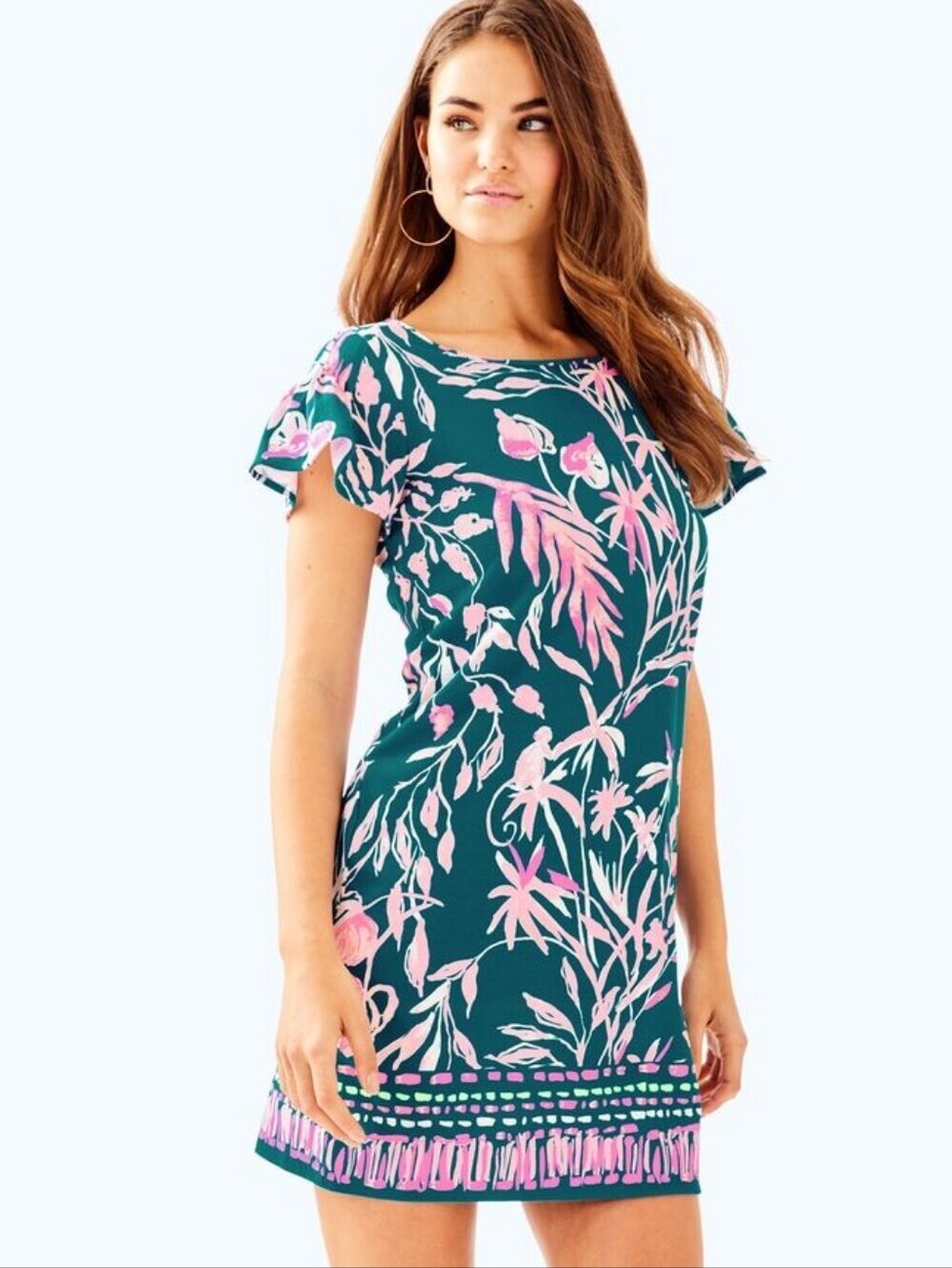 LILLY PULITZER Marah Dress Mini Lenght Size XS 100% Pima Cotton Made On Peru